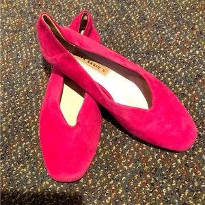 Zara hot pink Barbie flats suede 7